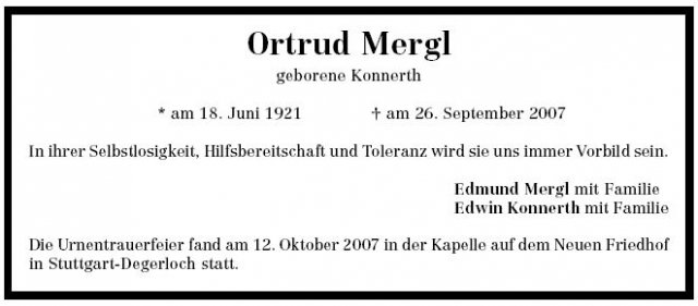 Konnerth Ortrud 1921-2007 Todesanzeige